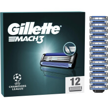 Gillette Mach3 Razor Blades Men, 12 Razor Blade Refill Brand
