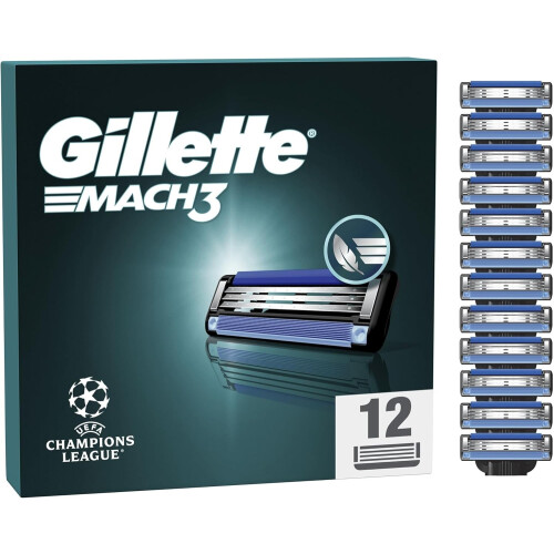 Gillette Gillette Mach3 Razor Blades Men, 12 Razor Blade Refill Brand