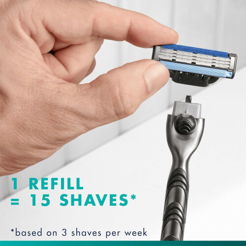 Gillette Gillette Mach3 Razor Blades Men, 12 Razor Blade Refill Brand 1