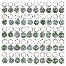 (As show, One size) 50 Pcs Stainless Steel Keychain Keychain Tags Numbered Key Tags Metal Number Key Tags Number Keychain