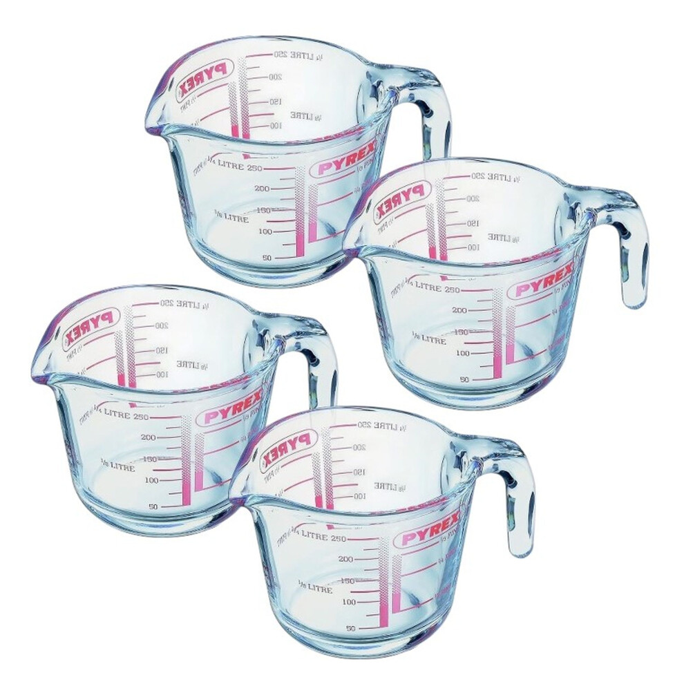 4x 0.25L Mini Pyrex Glass Measuring Jug Kitchen Prep Measurement Jug-image-OPC-PHNZ89N-NEW