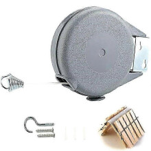 (15 meters, One size) Retractable Clothesline Indoor Outdoor Clothes Line Heavy Duty Drying Laundry Wall Mounted Rack