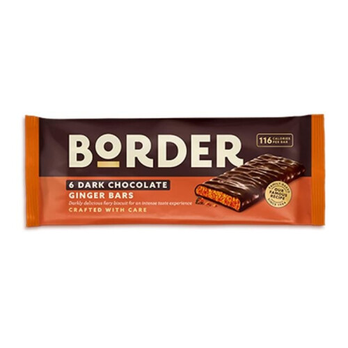 Border Border Biscuits Dark Chocolate Ginger Bars 144g