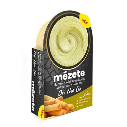Mezete Herbs Hummus with Bread Sticks 92g