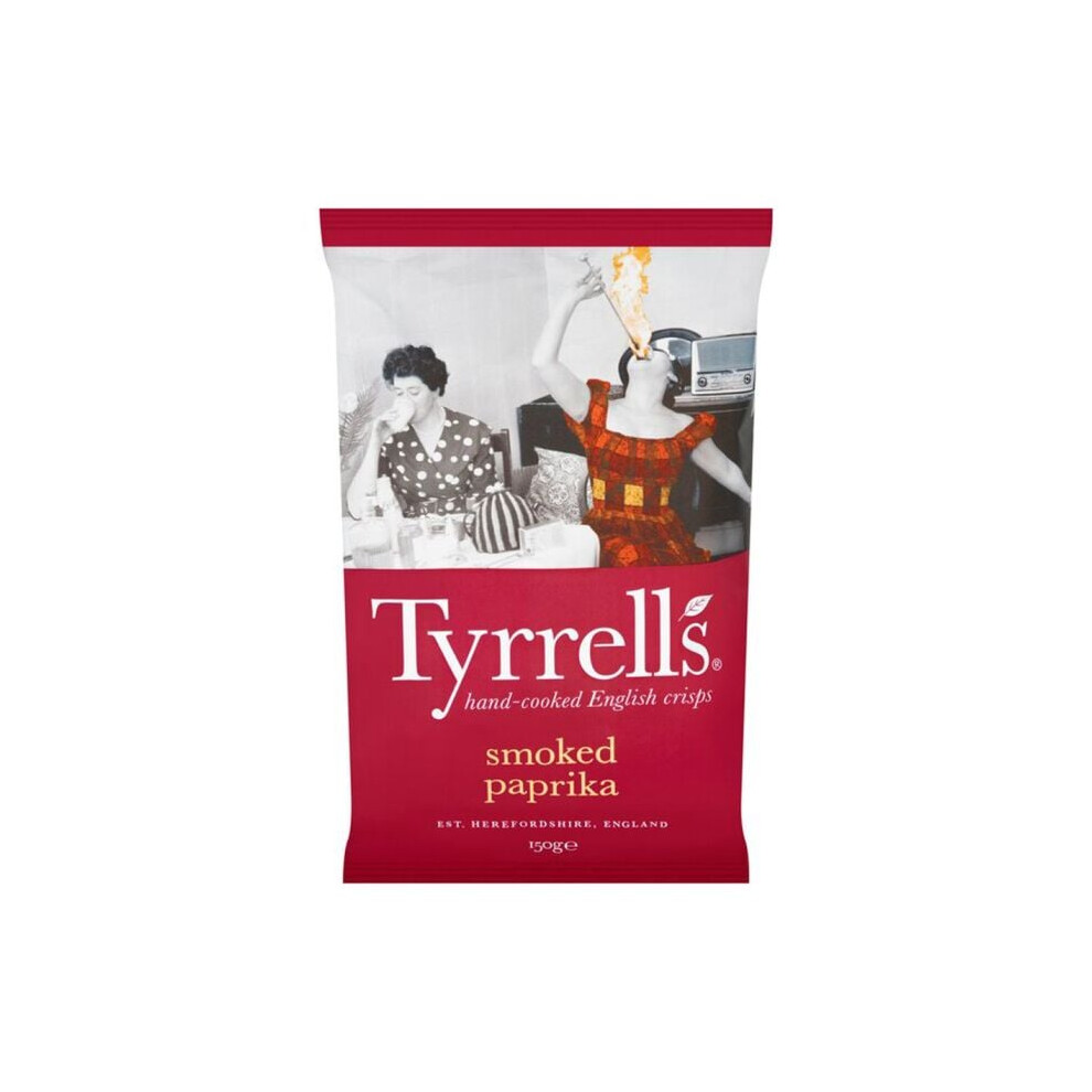 Tyrrells Smoked Paprika Hand Cooked English Crisps 150G - Rich Smoky Flavor