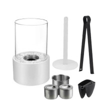(white) Desktop Alcohol Fireplace, Winter Burner, Table Centerpiece Outdoor Lamp Tabletop Fire Indoor Outdoor for Office