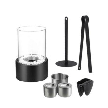 (black) Desktop Alcohol Fireplace, Winter Burner, Table Centerpiece Outdoor Lamp Tabletop Fire Indoor Outdoor for Office