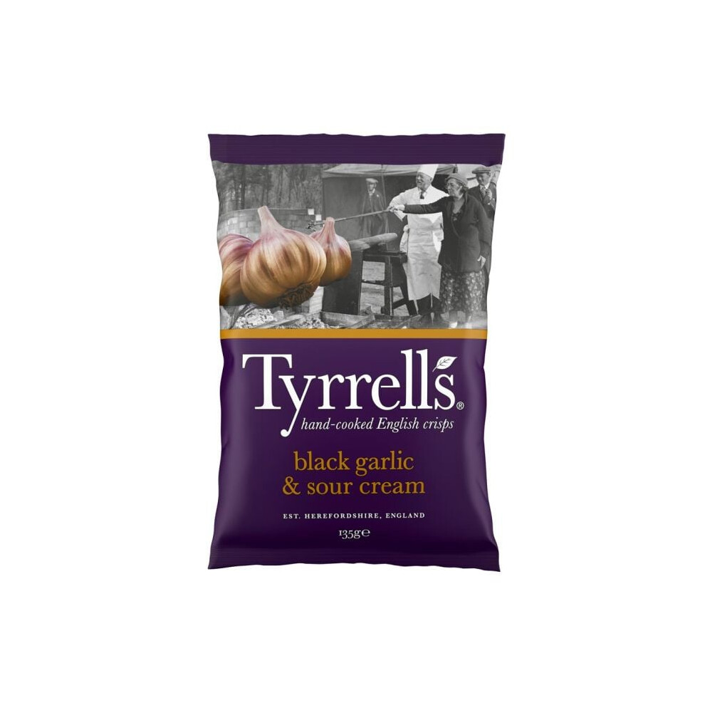 Tyrrells Garlic & Sour Crisps 135G Black/Cream