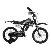 (Black, 12 inch) Kids Moto Bike Bicycle Boys Girls MOTORCROSS
