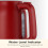 Hamilton Beach Hamilton Beach, Electric Kettle, Ella, 1.7L, Matte Red, HBK3045MR 6
