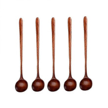 5 Pieces Kitehn Wood Spoons Long Handle Spoons Wood Spoon Kitchen Spoons Kitchen Tools