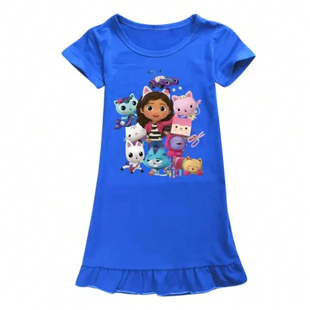 (colour 11, 150cm) Gabby Style Clothes Kids Summe Cartoon Sleepwear Baby Girls Gaby Chat Nightgowns Children Casual Dresses Toddler Girl Pajama