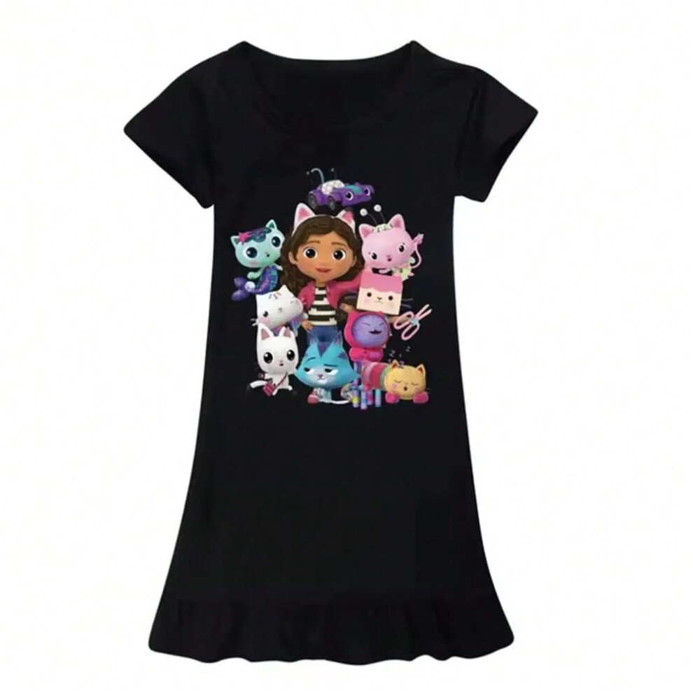 (colour 7, 130cm) Gabby Style Clothes Kids Summe Cartoon Sleepwear Baby Girls Gaby Chat Nightgowns Children Casual Dresses Toddler Girl Pajama-image-OPC-PHP27RX-NEW