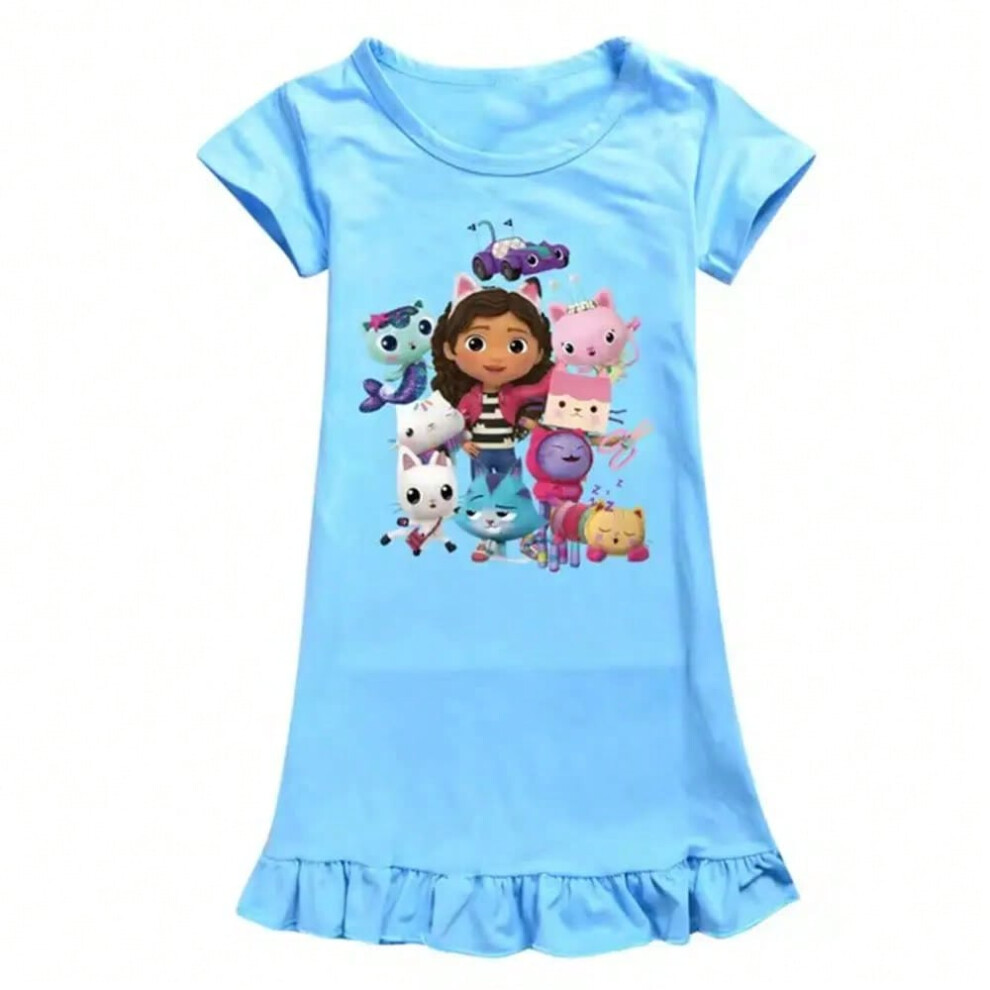(colour 4, 140cm) Gabby Style Clothes Kids Summe Cartoon Sleepwear Baby Girls Gaby Chat Nightgowns Children Casual Dresses Toddler Girl Pajama-image-OPC-PHP27SB-NEW