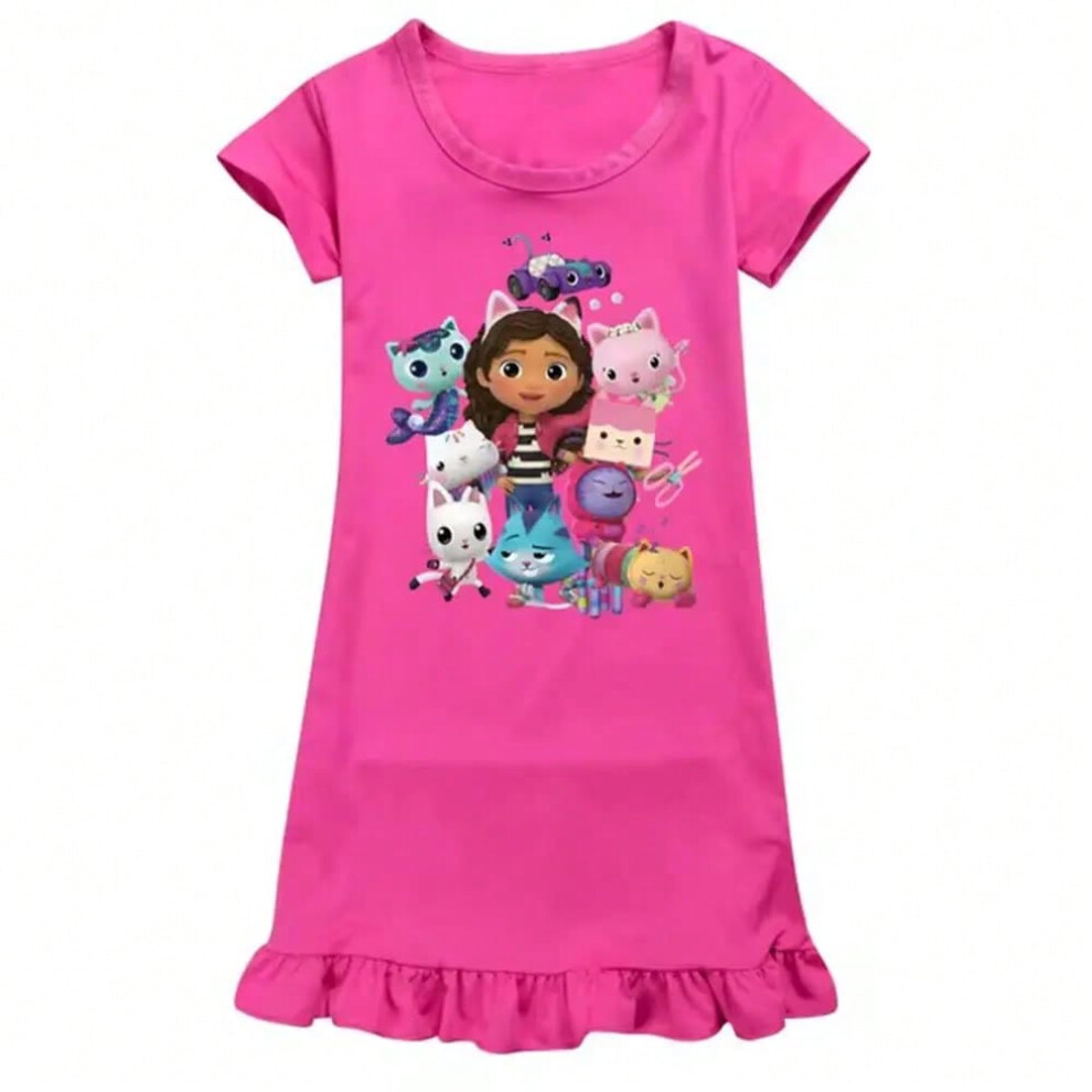 (colour 8, 130cm) Gabby Style Clothes Kids Summe Cartoon Sleepwear Baby Girls Gaby Chat Nightgowns Children Casual Dresses Toddler Girl Pajama-image-OPC-PHP27TP-NEW