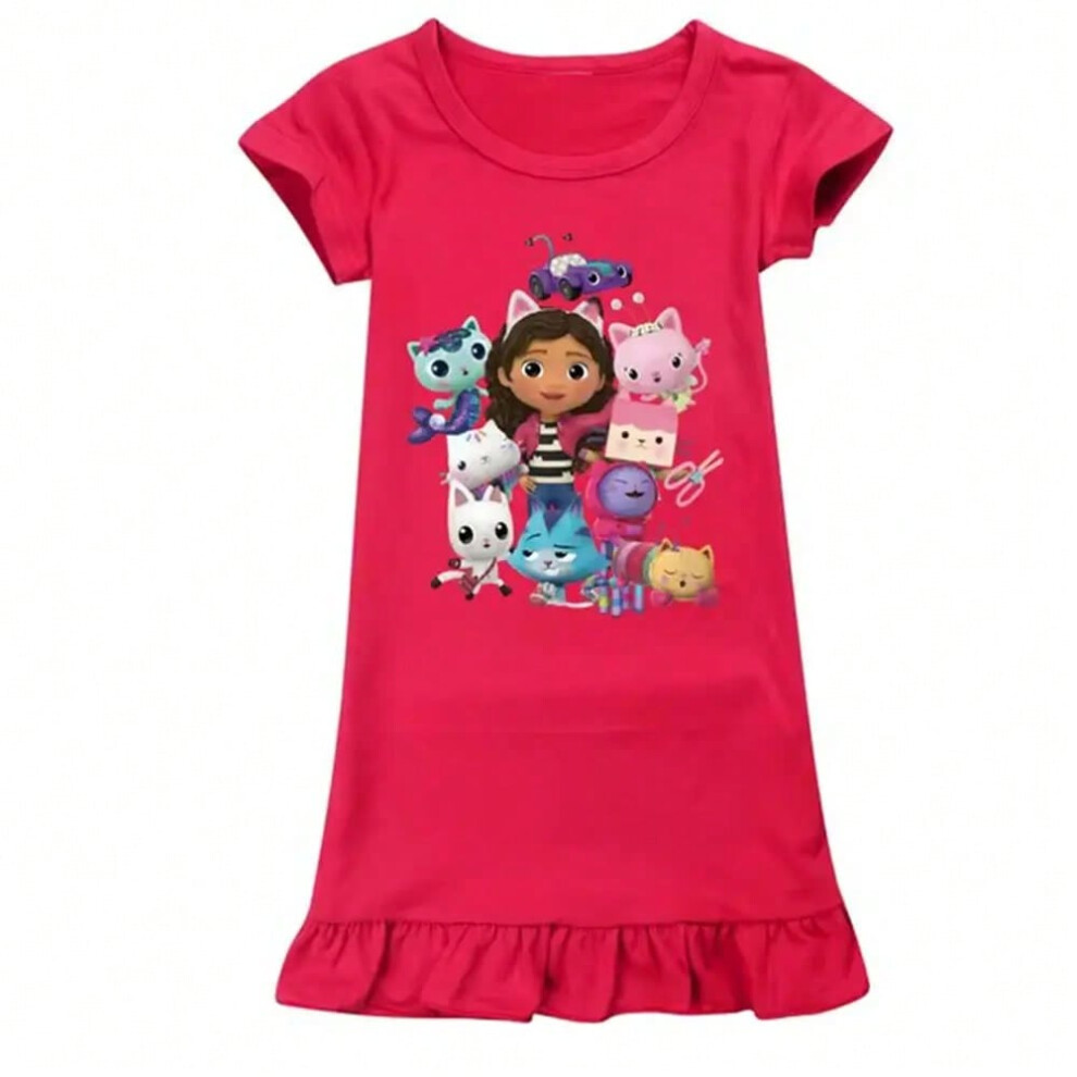 (colour 2, 110cm) Gabby Style Clothes Kids Summe Cartoon Sleepwear Baby Girls Gaby Chat Nightgowns Children Casual Dresses Toddler Girl Pajama-image-OPC-PHP27TR-NEW