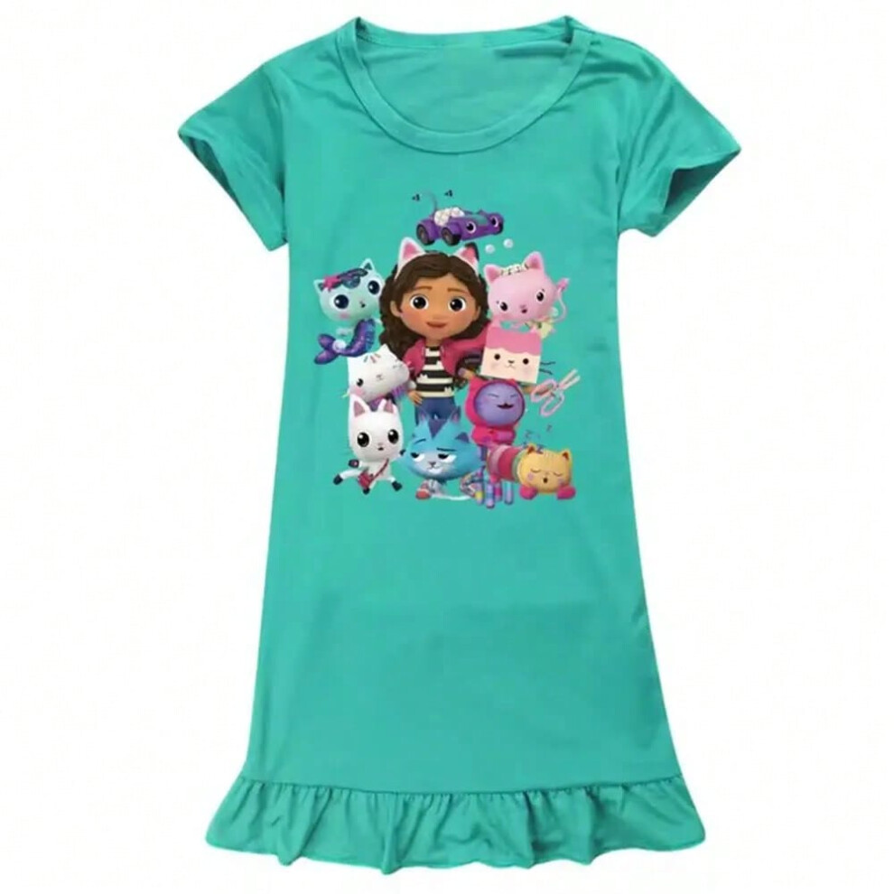 (colour 5, 130cm) Gabby Style Clothes Kids Summe Cartoon Sleepwear Baby Girls Gaby Chat Nightgowns Children Casual Dresses Toddler Girl Pajama