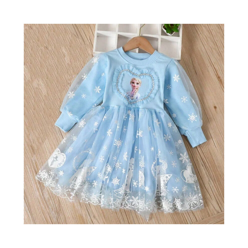 (Photo Color-23, 3T(100)) 2025 New Princess Dress Girls Dress Spring Autumn Kids Dress Long-sleeved For Children's Party Clothes Elsa Frozen Dress 2-9-image-OPC-PHP28HB-NEW