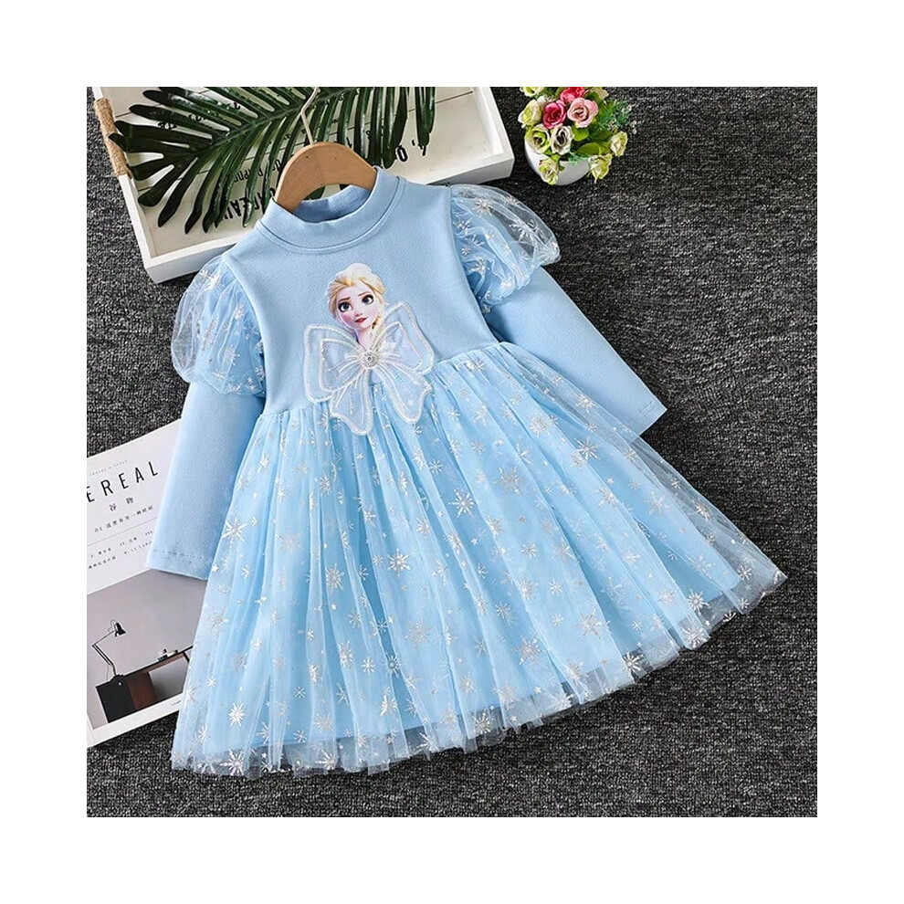 (Photo Color-16, 5T(120)) 2025 New Princess Dress Girls Dress Spring Autumn Kids Dress Long-sleeved For Children's Party Clothes Elsa Frozen Dress 2-9-image-OPC-PHP28HV-NEW
