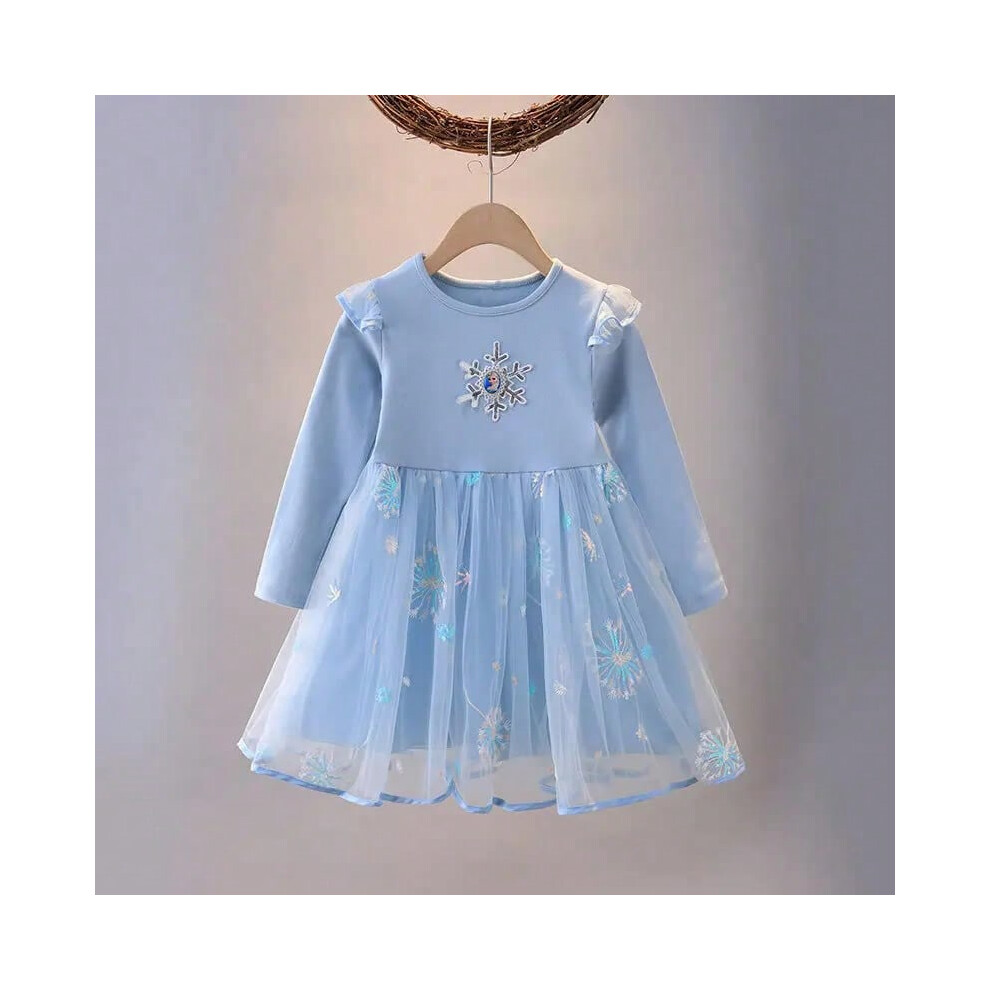 (Photo Color-11, 7T(140)) 2025 New Princess Dress Girls Dress Spring Autumn Kids Dress Long-sleeved For Children's Party Clothes Elsa Frozen Dress 2-9-image-OPC-PHP28KT-NEW