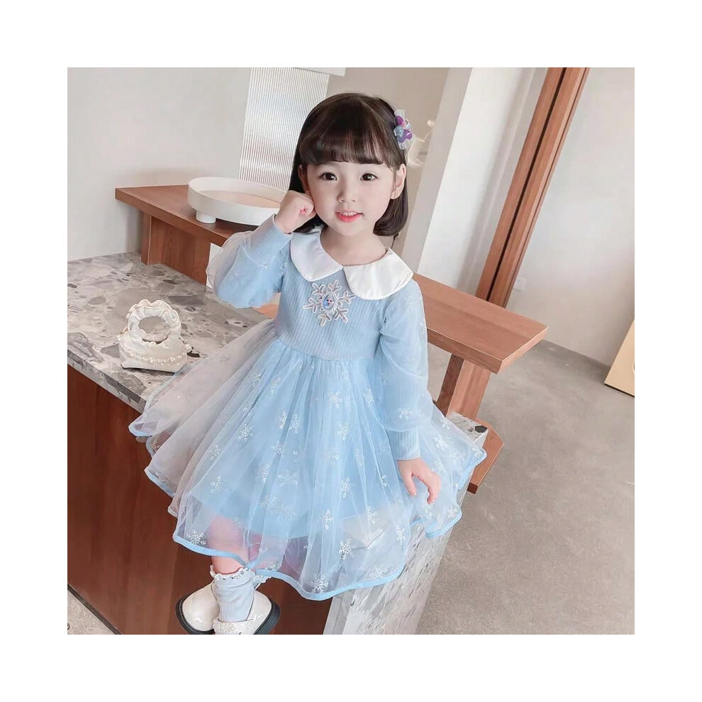(Photo Color, 4T(110)) 2025 New Princess Dress Girls Dress Spring Autumn Kids Dress Long-sleeved For Children's Party Clothes Elsa Frozen Dress 2-9Y-image-OPC-PHP28MP-NEW