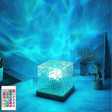 Luminorthe Luminorth Cube Lamp, Celestial Water Lamp, Northern Lights Cube Midnight Aura Lamp, 16 Colors Dynamic Water Wave Night Light with Remote, L