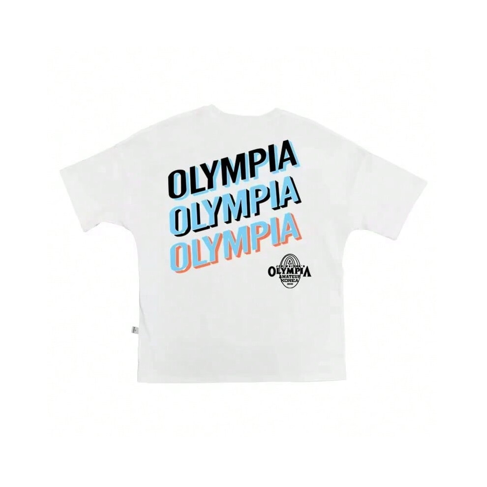 (S, 4) Orsay Training Fitness T-shirt Summer Men's Loose Cotton T Shirt OLYMPIA Tee Shirt Gym Tops Running Training Sports Short Sleeve