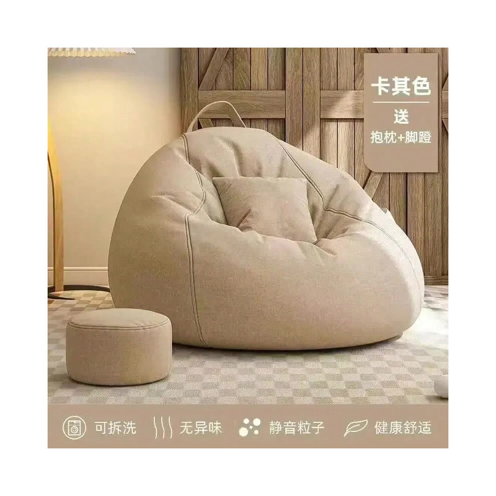 (B) Lazy Sofas Chairs With Pedal Pillow Floor Linen Cloth Lounger Seat Bean Bag Pouf Puff Couch Leisure Tatami Living Room Househol-image-OPC-PHP2D5Q-NEW