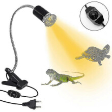 (Black, One size) Reptile Heat Lamp Tortoise Basking Spot Lamp Turtle 360 Rotatable Light Clamp Flexible Ceramic Clip Desk Light