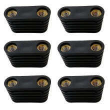 (As show, One size) 6Pcs Windsurfing Black Plastic 2-Hole Footstrap Insert Windsurf Board Footstrap Replacement Surfboa