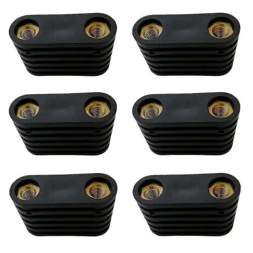 (As show, One size) 6Pcs Windsurfing Black Plastic 2-Hole Footstrap Insert Windsurf Board Footstrap Replacement Surfboa