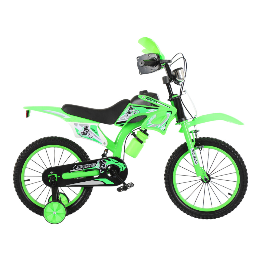 (Green, 20 inch) Kids Moto Bike Bicycle Boys Girls MOTORCROSS