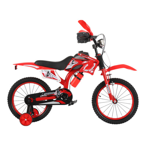 (Red, 16 inch) Kids Moto Bike Bicycle Boys Girls MOTORCROSS