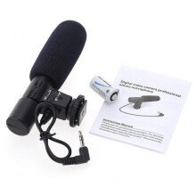 Mic-01 3.5mm DV Stereo Recording Microphone for DV SLR Camcorder Black