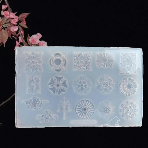 Embossed Flower Pattern Mold Aromatherapy Plaster Mold Silicone Pendant Mold 2