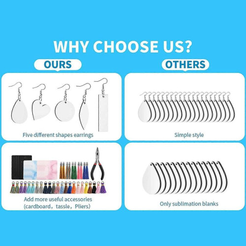 1 Set Double-sided Blank Earrings Sublimation Printing Earrings Various Shapes 2