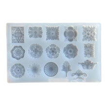 Embossed Flower Pattern Mold Aromatherapy Plaster Mold Silicone Pendant Mold