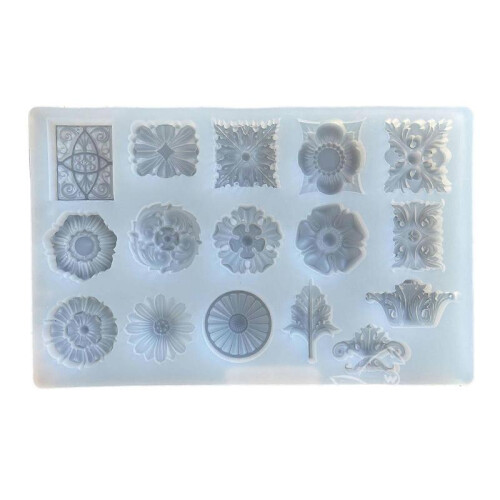 Embossed Flower Pattern Mold Aromatherapy Plaster Mold Silicone Pendant Mold