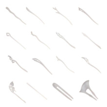 16x Crystal Epoxy Resin Mold Antique Hairpin Chopsticks Silicone Mold Crafts