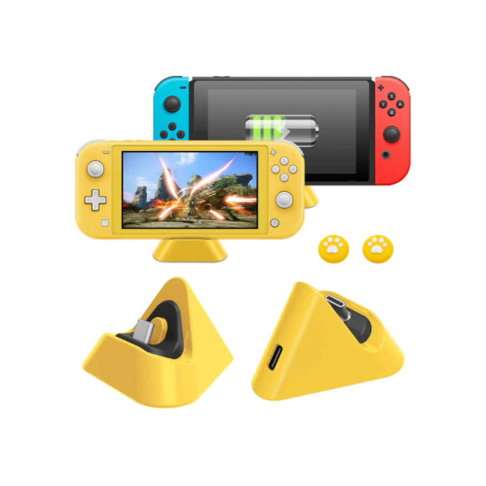 (Yellow, 1) Nintendo Switch Lite And Switch's Charging Dock Small Types Port Charger Station Blue-image-OPC-PFQ5QPX-NEW