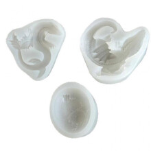 3 Pcs Easter Dinosaurs Epoxy Resin Mold Plaster Clay Soap Casting Silicone Mould