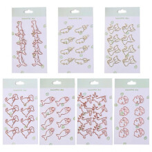 1 Set for Creative Cartoon Shaped Metal Memo Paoer Clips Bookmark Clamp Statione