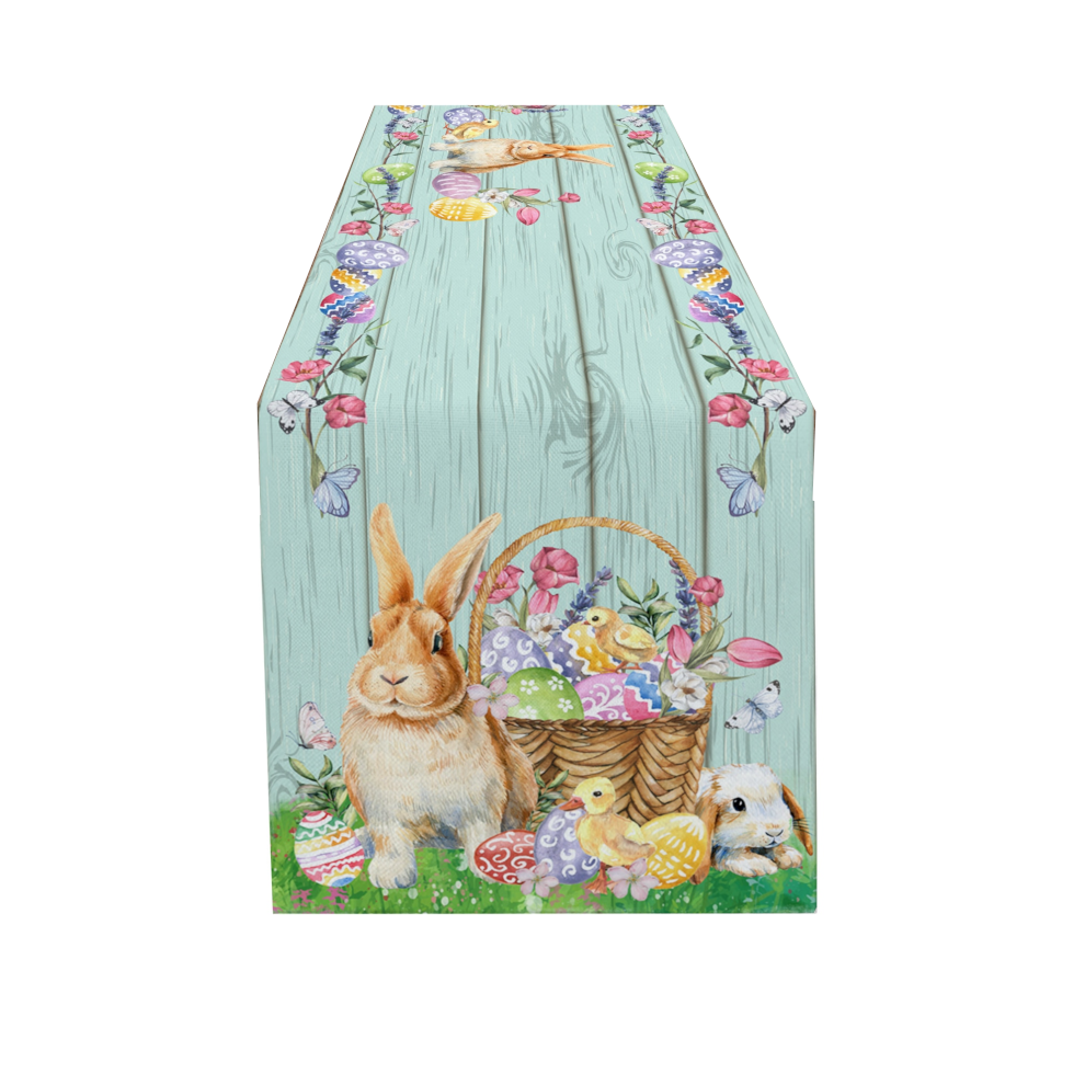 Easter Bunny Table Runner Dining Tablecloths Egg Duck Flower Party Decor Cover Table Runners-image-OPC-PBBBNMJ-NEW