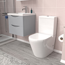 Nes Home 500mm Matte Grey Wall Hung Vanity Basin Vanity & Close Coupled Toilet