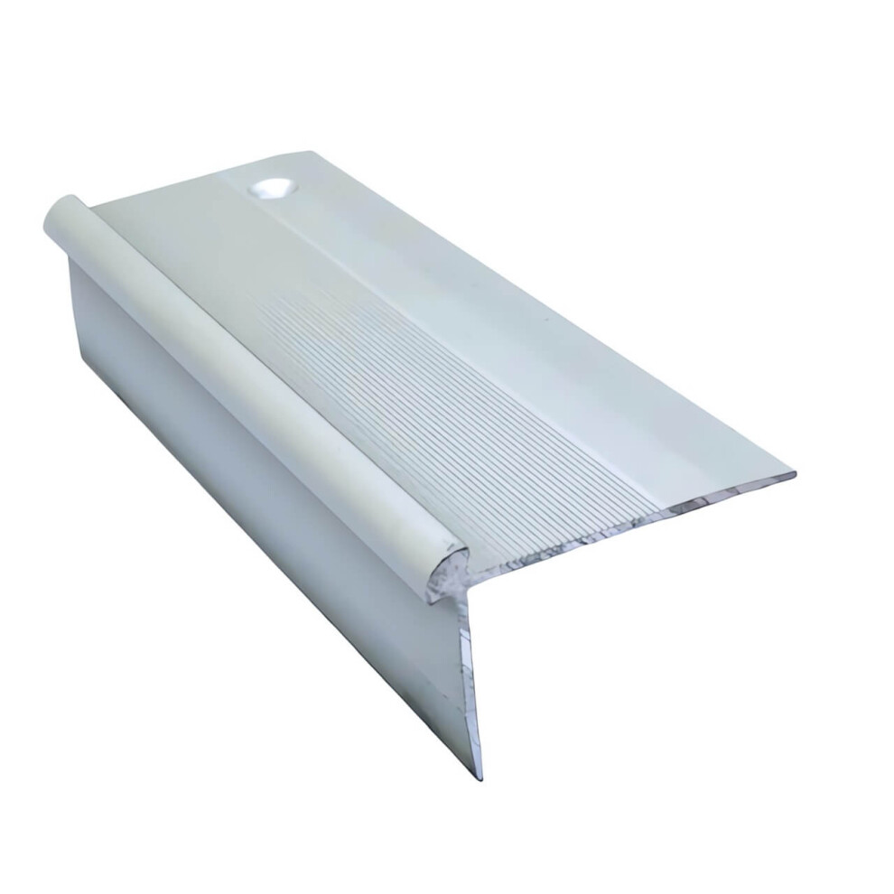 Matt Silver Stair Nosing 2.7m TVC 40x26mm Aluminium Edge Trim for 3mm LVT-image-OPC-PHP2KCB-NEW