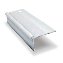 Bright Silver Stair Nosing 2.7m TVC 40x26mm Aluminium Edge Trim for 3mm LVT