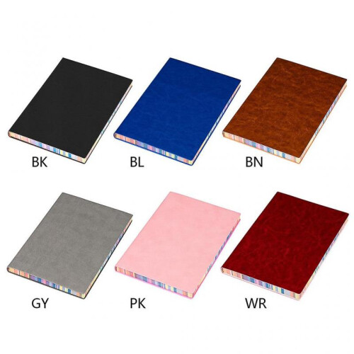 Portable A5 Leather Notebook with Ribbon Bookmark Softcover Notepad for Adults 2