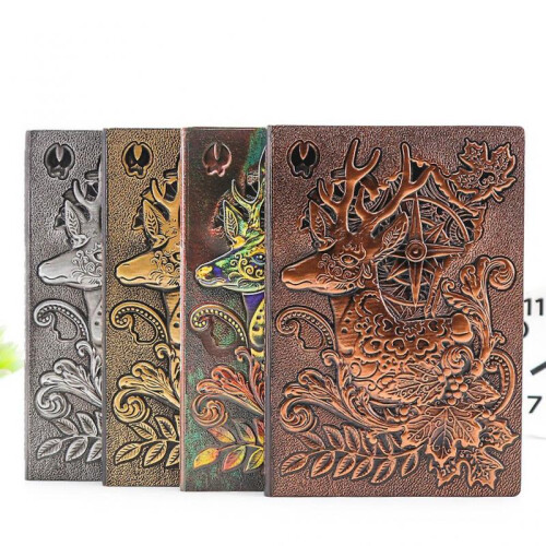 for Creative Deer Embossed A5 Leather Notebook Journal Notepad Travel Diary Plan 1