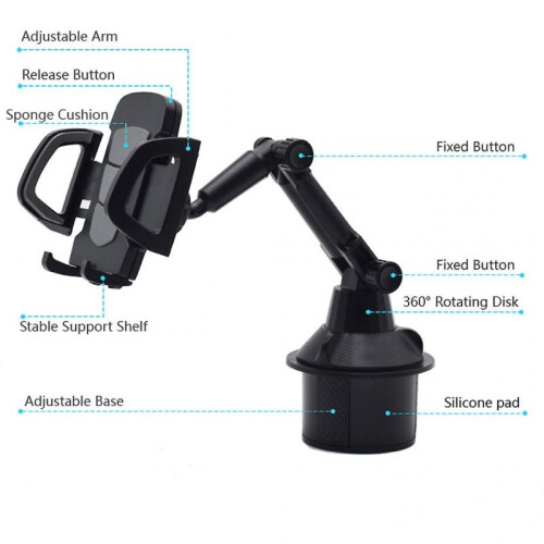 Universal Car Tablet Cell Phone Holder PC GPS Bracket Clamping Mount Adjustable 2