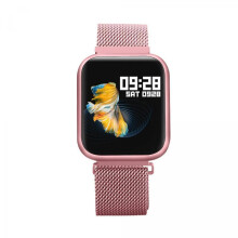 Pink smartwatch, heart rate monitor, waterproof fitness meter, reminder, sport, smartwatch, Portuguese running bracelet